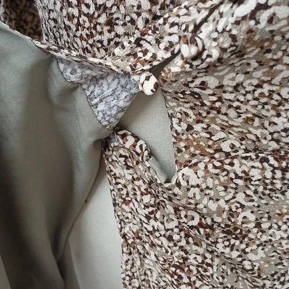 Zara Button Front Wrap Print Mini Dress/ Size L - Picture 7 of 10